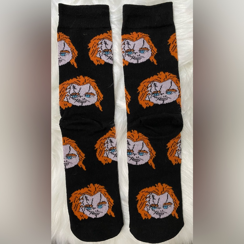NWOT Unisex Chucky Cartoon Novelty Socks fits 6-13 shoe size
